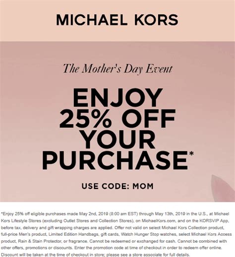 michael kors code|Michael Kors 25 off code.